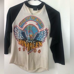 🦅🔥1984 Van Halen Tour of the World vtg concert tee🔥🦅